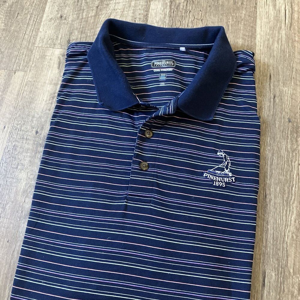 Pinehurst Golf Club Polo Shirt Adult XXL The Putterboy Collection Blue Pink - Picture 11 of 11